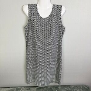 Adrienne Vittadini Black White Geometric Sleeveless‎ Dress